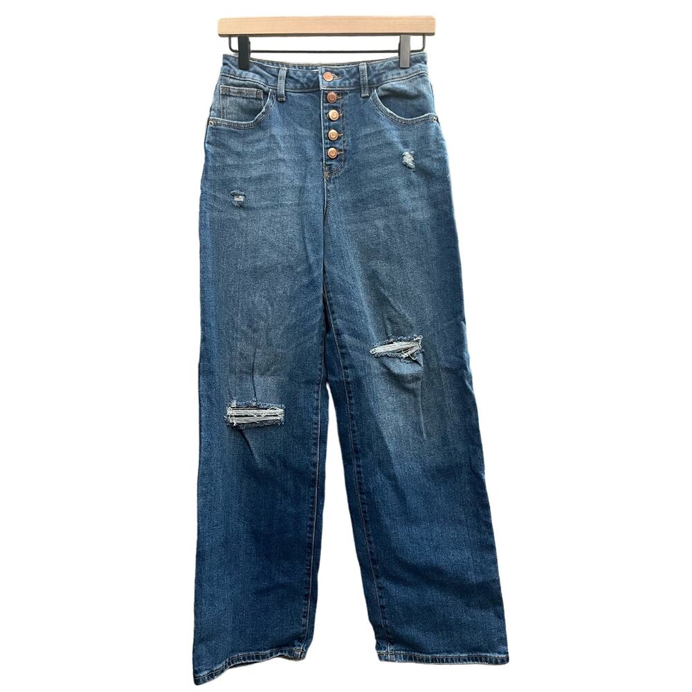So Wide Leg Button Jeans Size 5 /‎ 27W